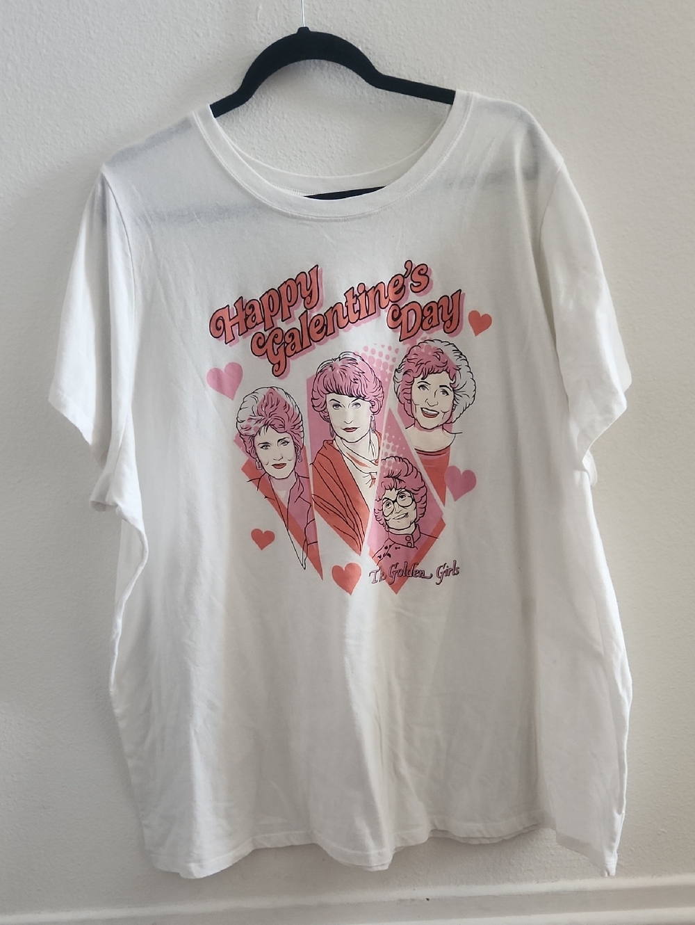 Happy Galentine's Day The Golden Girls Shirt - White & Pink Plus Size